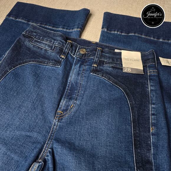 Gap NEW Women's High Rise 70's Flare Western Chaps Denim Trouser Size 6T/28 - Picture 3 of 10